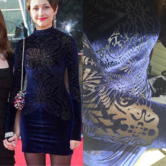 crushed velvet long sleeve dress